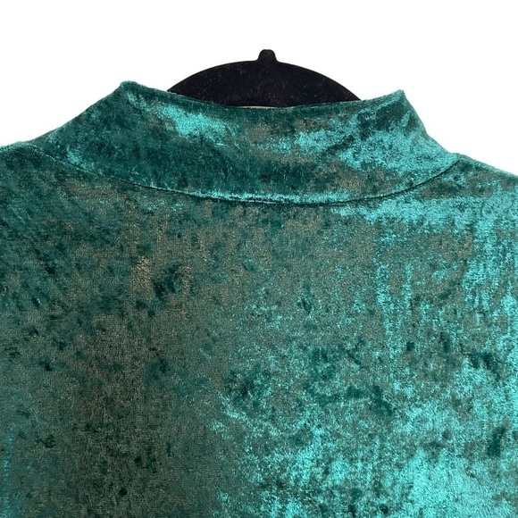Vintage Cartesian Sport Green Velour Mock Neck Long Sleeve Dress Sz.S - Picture 9 of 10